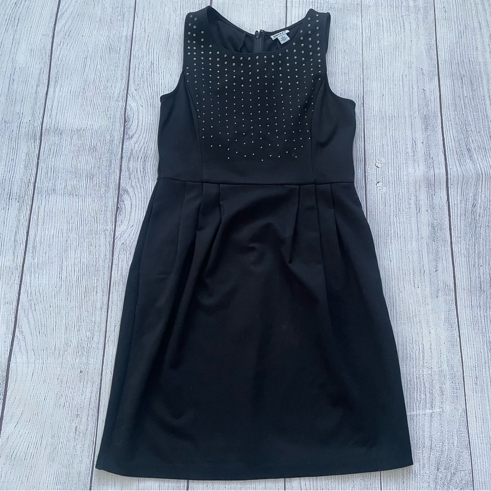 DKNY Little Black Sleeveless Dress with Silver Metal Detail Size 8